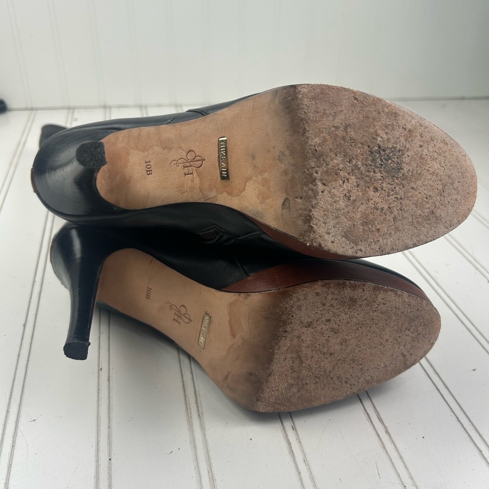 Cole Haan Carolyn Equestrian Black Brown Leather Boots Womenโs Size 10 - Picture 5 of 11